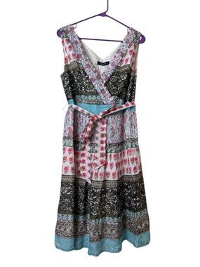 Taifun Boho Floral Print Sleeveless Dress NWT Size M